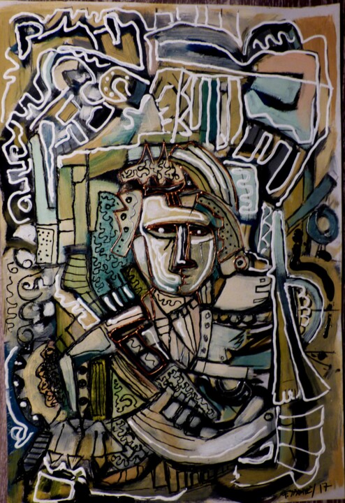Painting titled ""el hombre"" by Frédérique Manley, Original Artwork, Other