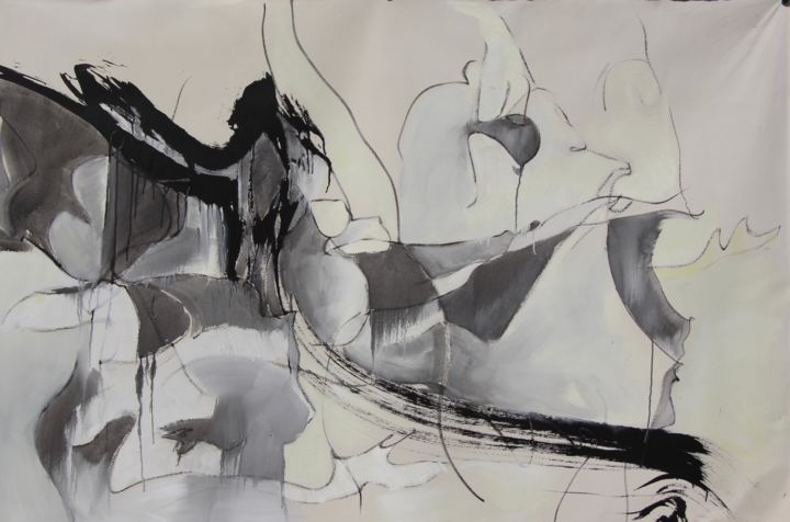 Peinture intitulée "A l'ombre de Corrin…" par Frédérique Bodinier, Œuvre d'art originale, Pigments