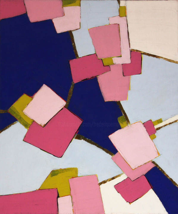 Картина под названием "Cerisiers 10" - Frédérique Marteau, Подлинное произведение искусства, Масло
