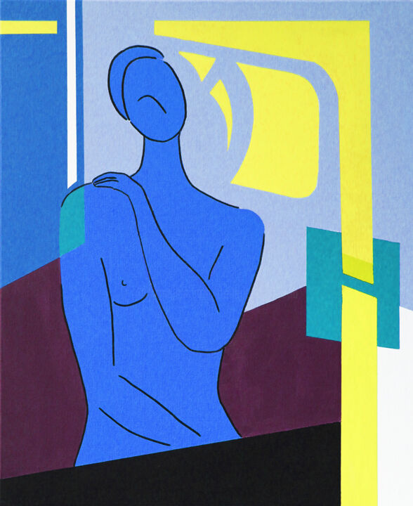 Druckgrafik mit dem Titel "Laura A" von Frédérique Marteau, Original-Kunstwerk, Digitaldruck