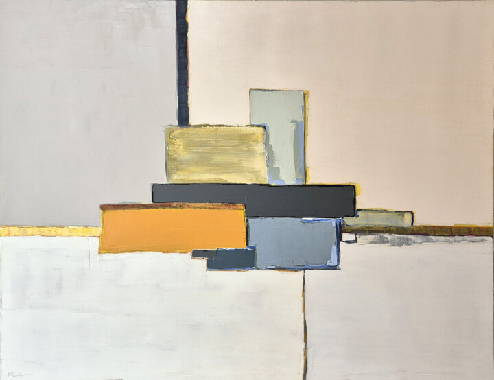 Картина под названием "Abstraction 27" - Frédérique Marteau, Подлинное произведение искусства, Масло Установлен на Деревянна…