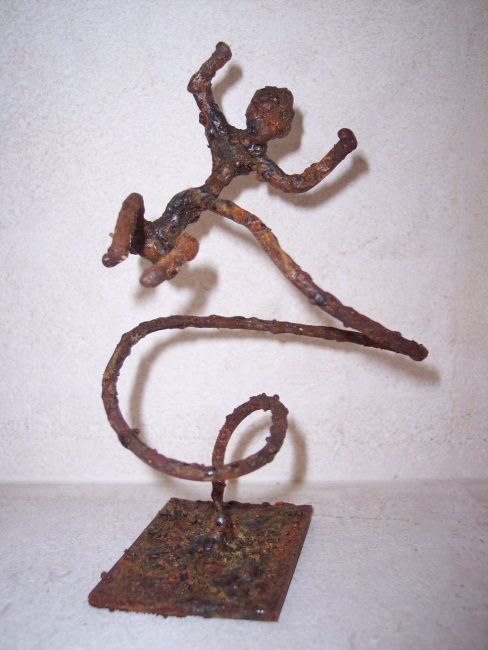 Sculpture intitulée "les  jumeaux, le fr…" par Fredeuhe, Œuvre d'art originale, Métaux