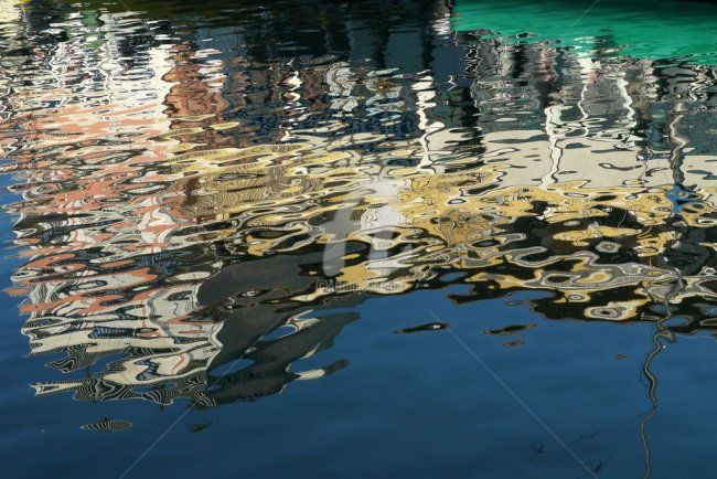 Fotografía titulada "Reflets sur le canal" por Frédérique Ziolko, Obra de arte original