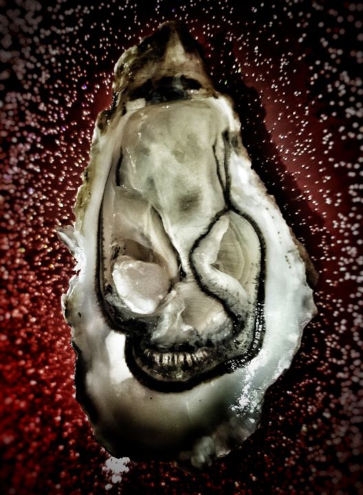 Photographie intitulée "Oyster face" par Fred Goldzak, Œuvre d'art originale