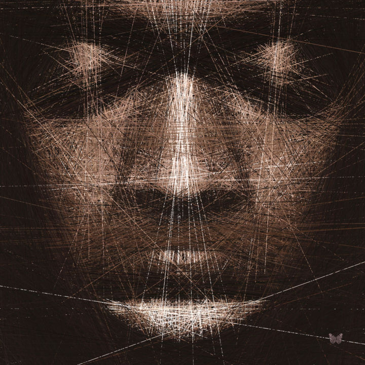 Arts numériques intitulée "Black Closed Eyes -…" par Frédéric Durieu & Nathalie Erin, Œuvre d'art originale, Travail numériq…