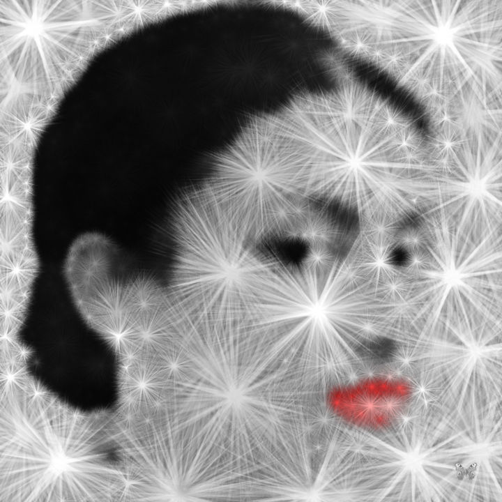 Digitale Kunst mit dem Titel "Alice dans les étoi…" von Frédéric Durieu & Nathalie Erin, Original-Kunstwerk, 2D digitale Arb…