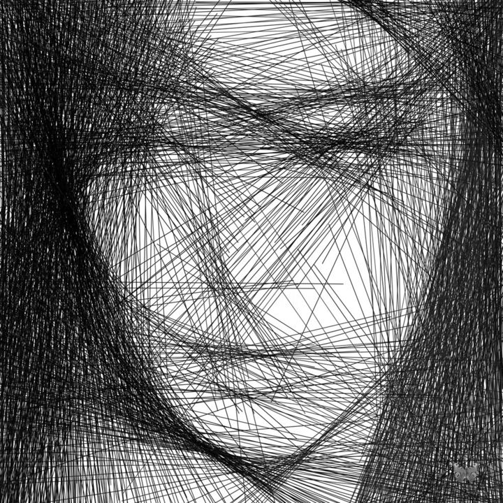 Digital Arts titled "Woman Out Of Lines 1" by Frédéric Durieu & Nathalie Erin, Original Art, 2D Digital Work Mounted on Alum…