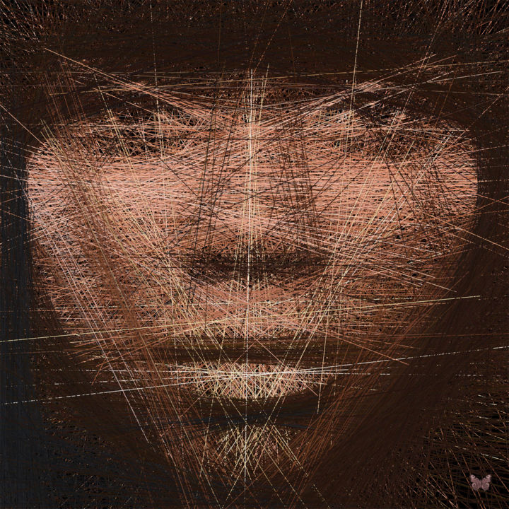 Digital Arts titled "Ethnic Out Of Lines…" by Frédéric Durieu & Nathalie Erin, Original Art, 2D Digital Work Mounted on Alum…