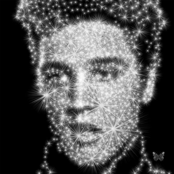 Цифровое искусство под названием "Elvis Out Of Stars" - Frédéric Durieu & Nathalie Erin, Подлинное произведение искусства, 2…