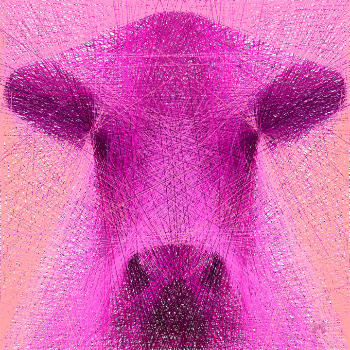 Digitale Kunst mit dem Titel "Oh la vache ! (avec…" von Frédéric Durieu & Nathalie Erin, Original-Kunstwerk, 2D digitale Arb…