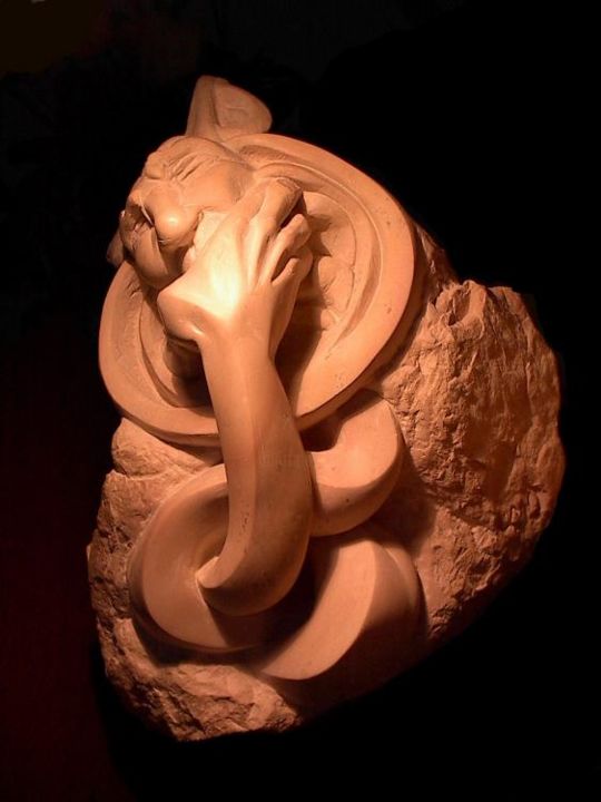 Sculpture titled "Saperlipopette" by Frédéric Ploussard, Original Artwork, Stone