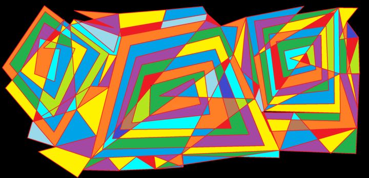 Digital Arts titled "zig zag" by Fredreic Bourdon, Original Artwork, Digital Painting