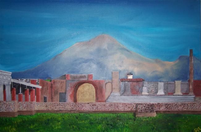 Peinture intitulée "Shadows of Pompeii" par Rachel Mcclain, Œuvre d'art originale