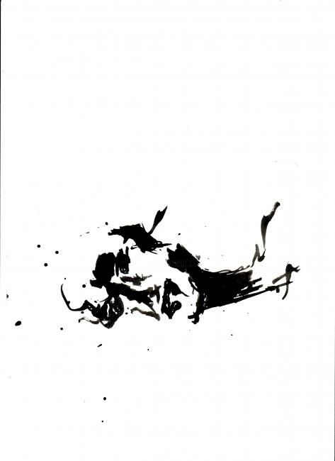 Картина под названием "Мужчина и кошка" - Happiness, Подлинное произведение искусства, Масло