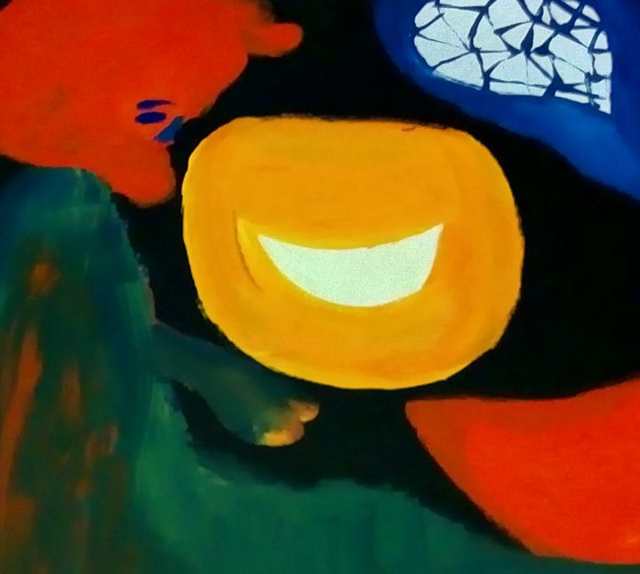Pintura intitulada "O urso que brinca c…" por Edy Freitas, Obras de arte originais, Tinta