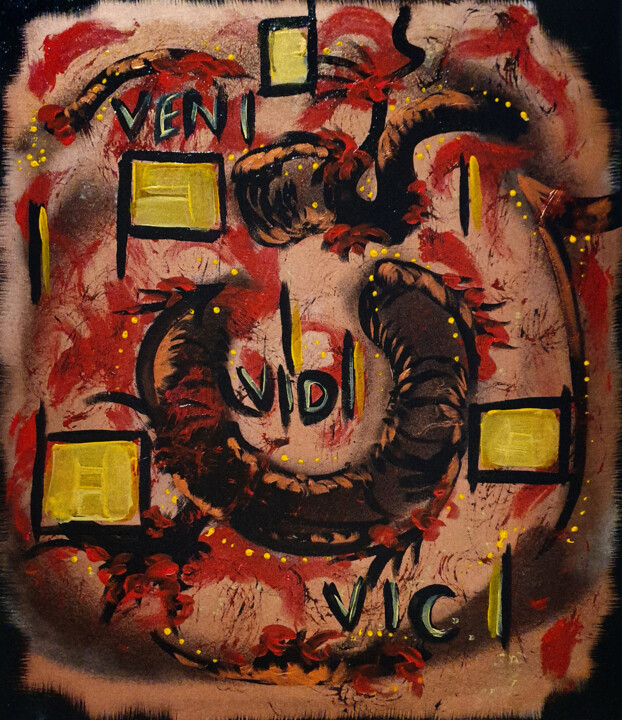 Painting titled "Veni Vidi Vici" by Frida Bjorkstrand, Original Artwork, Acrylic