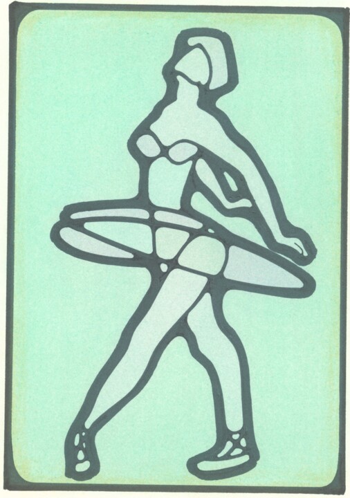 Dessin intitulée "Pirouette" par Friedrich Alexander Großkopf, Œuvre d'art originale, Encre