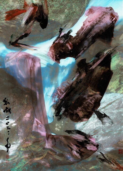 Drawing titled "spring at the water…" by Friedrich Zettl, Original Artwork, Ink