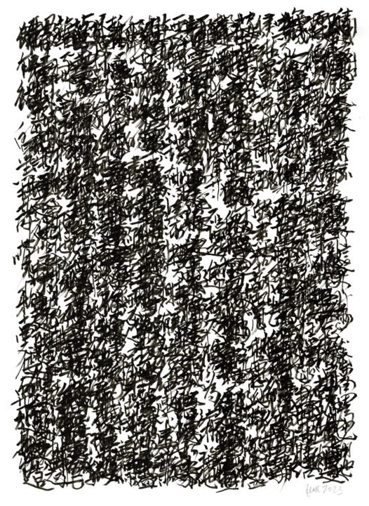 Drawing titled "painted calligraphy…" by Friedrich Zettl, Original Artwork, Paper