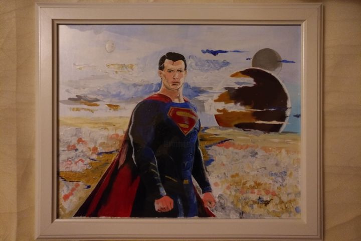 Картина под названием "superman.jpg" - Simon Adjovi, Подлинное произведение искусства, Акрил