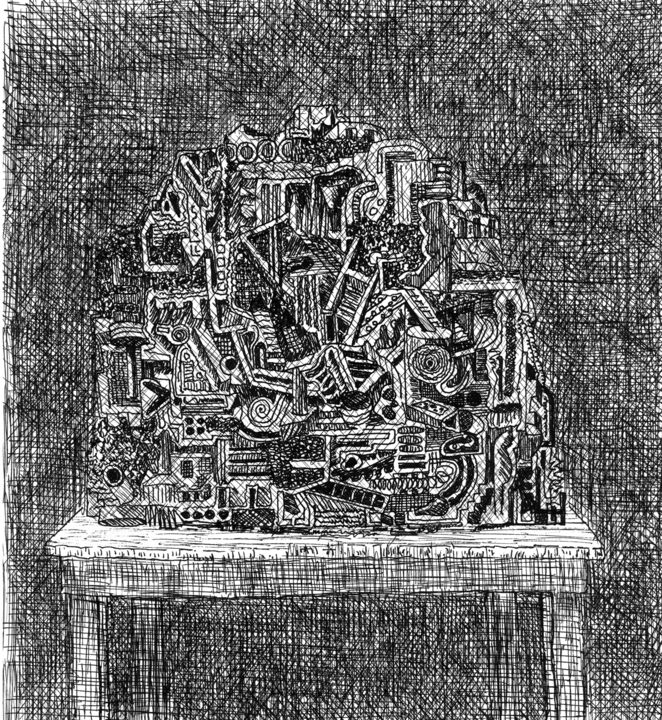 Рисунок под названием "still life" - Frits Sergeant, Подлинное произведение искусства, Чернила