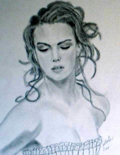 Drawing titled "Nicole Kidman" by Frixo666, Original Artwork