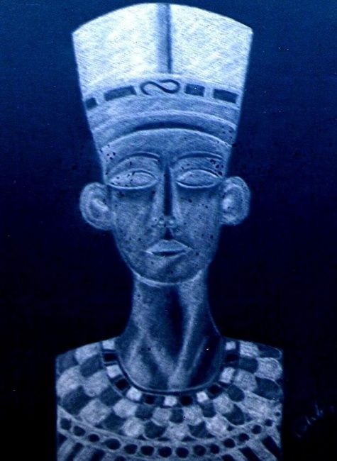 Tekening getiteld "Nefertiti" door Frixo666, Origineel Kunstwerk