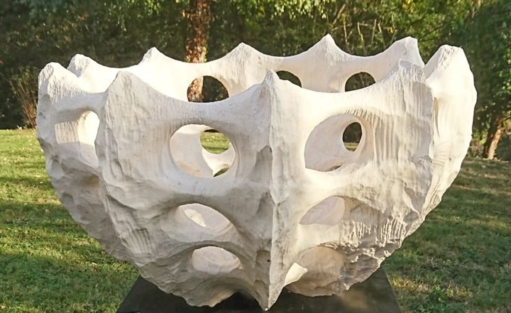 Sculpture titled "Ex-tension LXXXVII" by Gilbert Frizon, Original Artwork, Stone