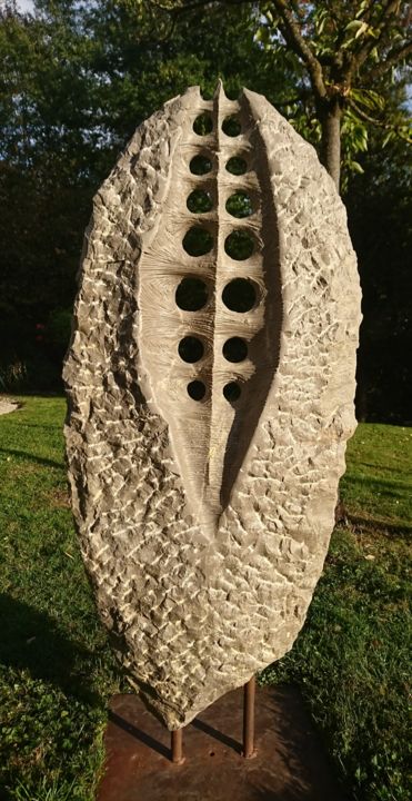 Skulptur mit dem Titel "Ex-tension LXXXVIII" von Gilbert Frizon, Original-Kunstwerk, Stein