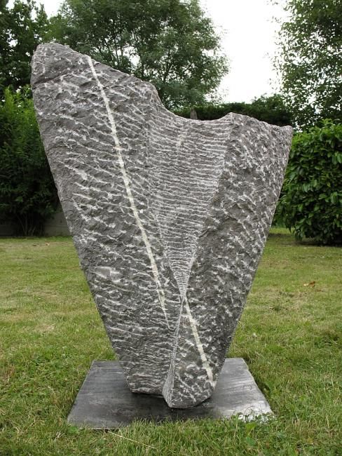 Sculpture titled "Ex-tension" by Gilbert Frizon, Original Artwork, Stone