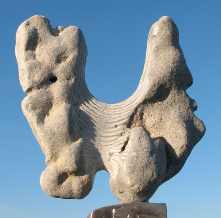 Sculpture titled "Ex-tension XL" by Gilbert Frizon, Original Artwork, Stone