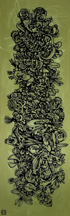 Malerei mit dem Titel "plantureuse" von Frob, Original-Kunstwerk, Acryl