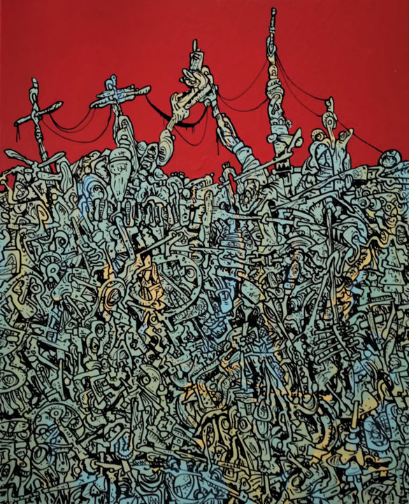 Peinture intitulée "Mad Max" par Frob, Œuvre d'art originale, Acrylique