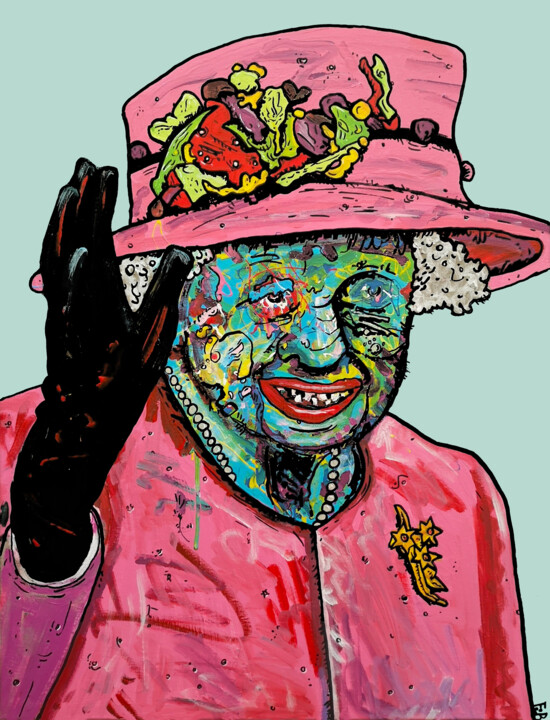Painting titled "queen" by Frob, Original Artwork, Marker