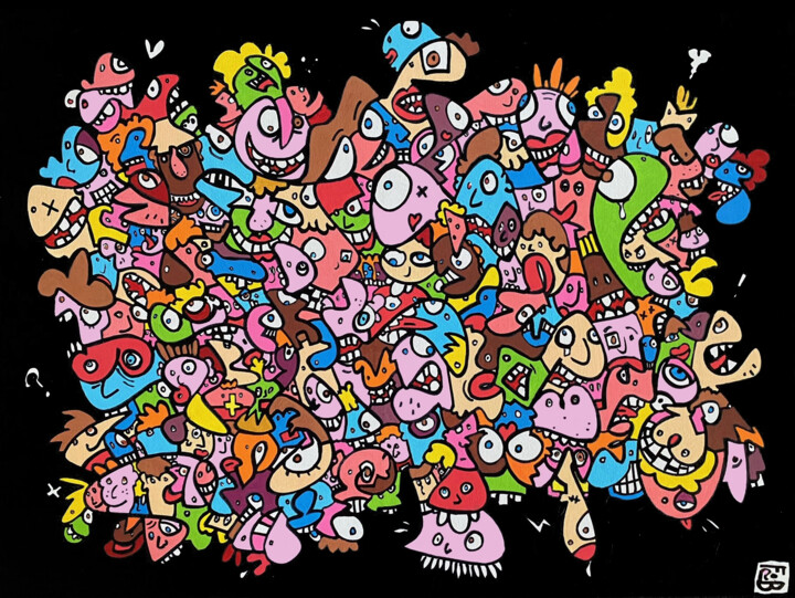 Peinture intitulée "Kichta" par Frob, Œuvre d'art originale, Acrylique Monté sur Châssis en bois