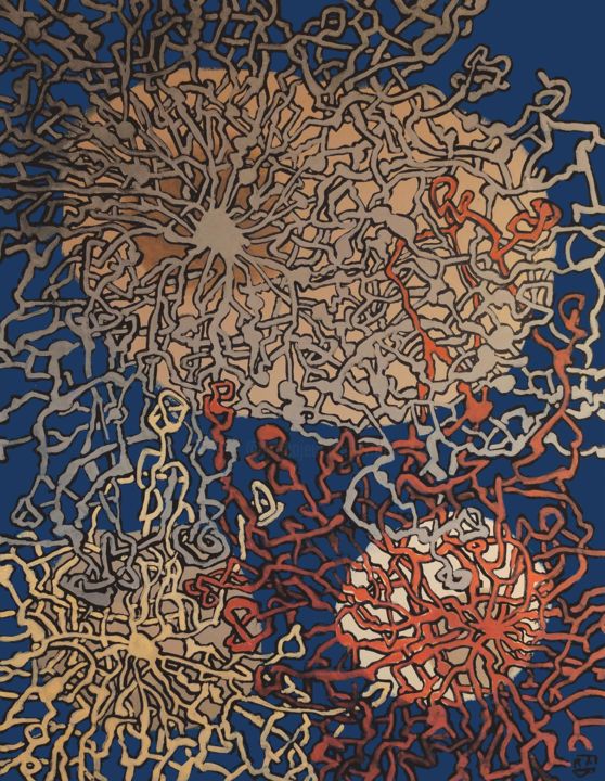 Peinture intitulée "neuronnes" par Frob, Œuvre d'art originale, Acrylique