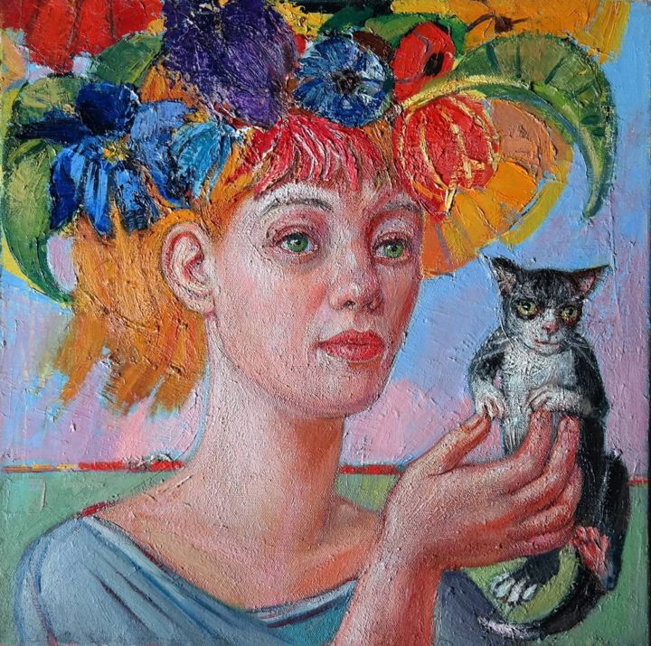 Painting titled "The Summer" by Dagnia Cherevichnik, Original Artwork, Oil