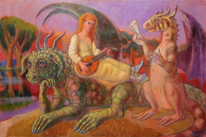 Painting titled "Concerto" by Dagnia Cherevichnik, Original Artwork, Oil