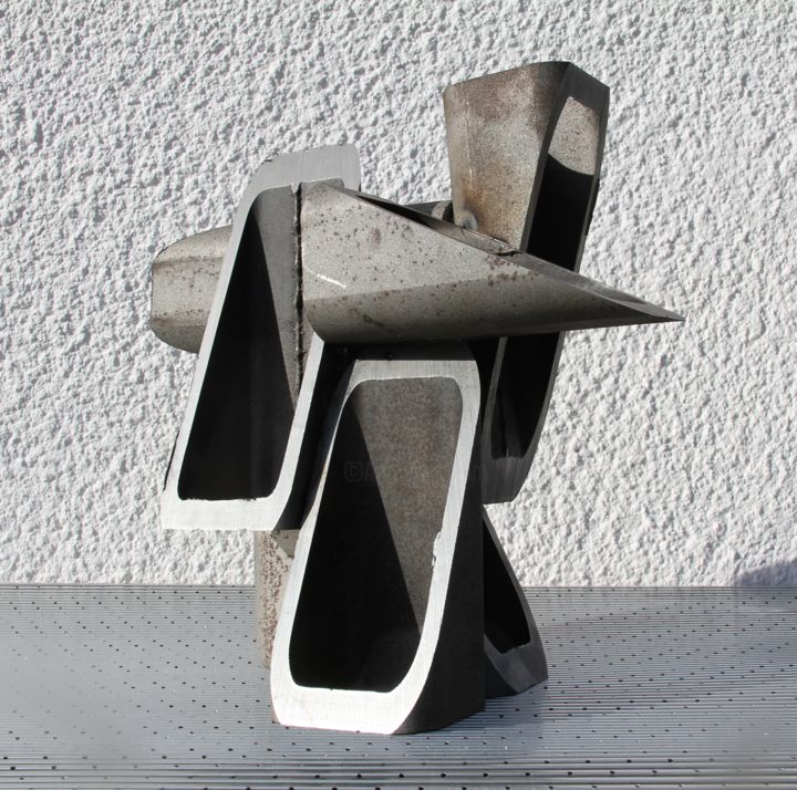 Sculpture titled "Block 16" by Fred#29, Original Artwork, Metals