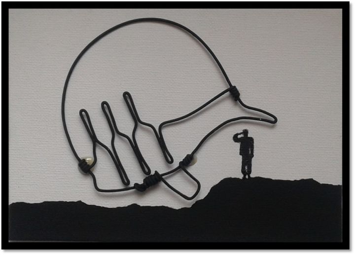 Sculpture titled "Military Helmet" by Stoca, Original Art,