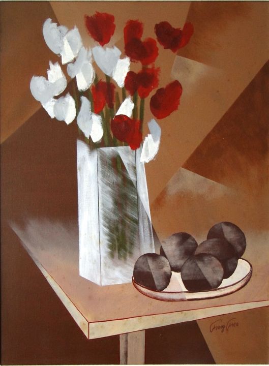 Pintura intitulada "Tulipas" por Franz Treu, Obras de arte originais, Tinta