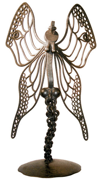 Sculpture titled "Femme papillon" by Vincent Libecq, Original Artwork