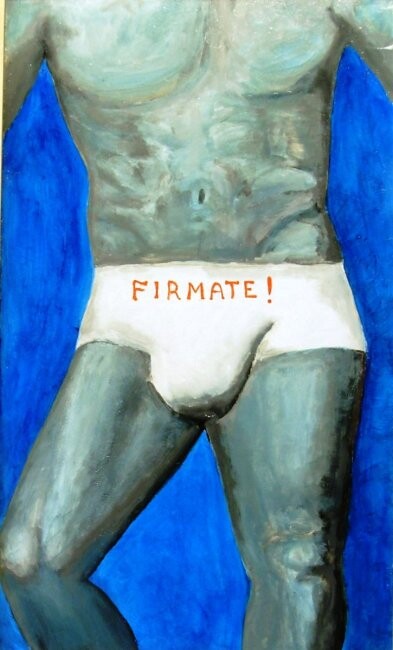Pittura intitolato "MUTANDE FIRMATE" da Fulvio Martini, Opera d'arte originale