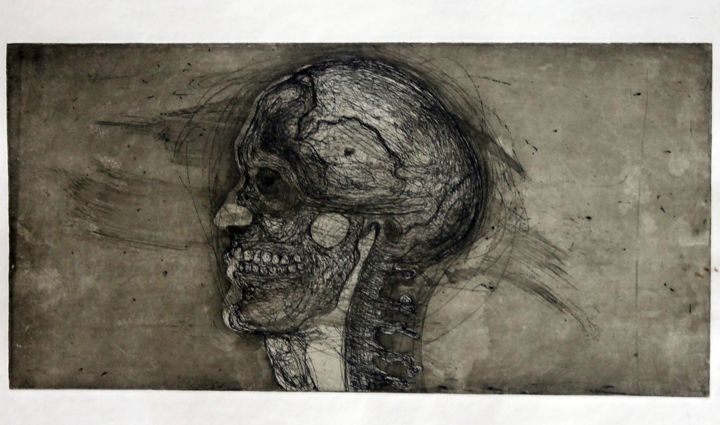 Printmaking titled "autoretrato-preso-d…" by Andres Vazquez Gloria, Original Artwork, Engraving