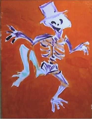 Peinture intitulée "skeleton-1" par Funkiemonkie, Œuvre d'art originale