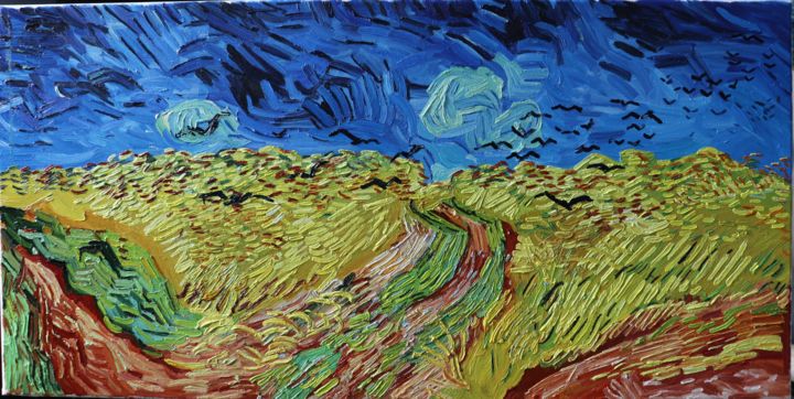 Painting titled "Wheatfield with Cro…" by Robin Funk, Original Artwork, Oil