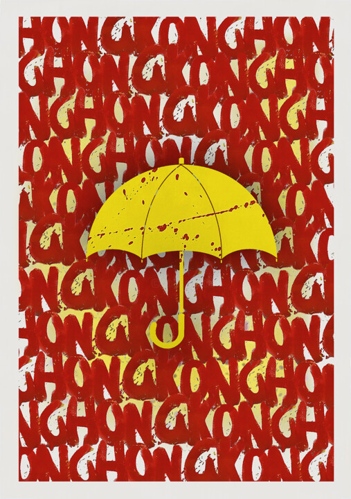 Printmaking titled "Hong Kong Umbrella" by Für - Urban Art Labo, Original Artwork, Digital Print