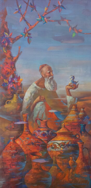 Malarstwo zatytułowany „'' Гончар''  Рожден…” autorstwa Фуркат Бозоров, Oryginalna praca, Olej
