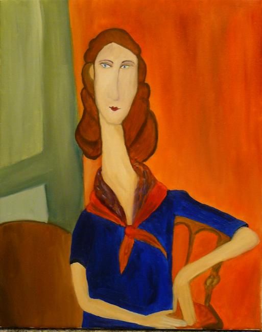 Painting titled "Jeanne" by Gabor Fuzer, Original Artwork