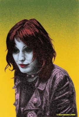 Painting titled "Punk woman 1977" by Saul Daniel, Original Artwork, Oil